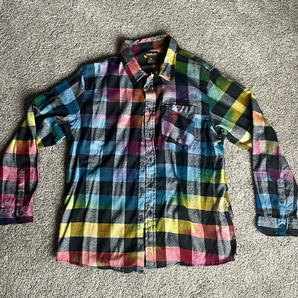 Stanley Multicolor Plaid Button-Up Shirt Size XL Flannel Style Unisex